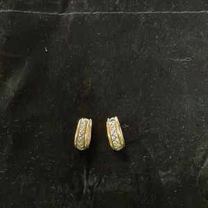 Scott Kay Two Tone woven huggie earrings